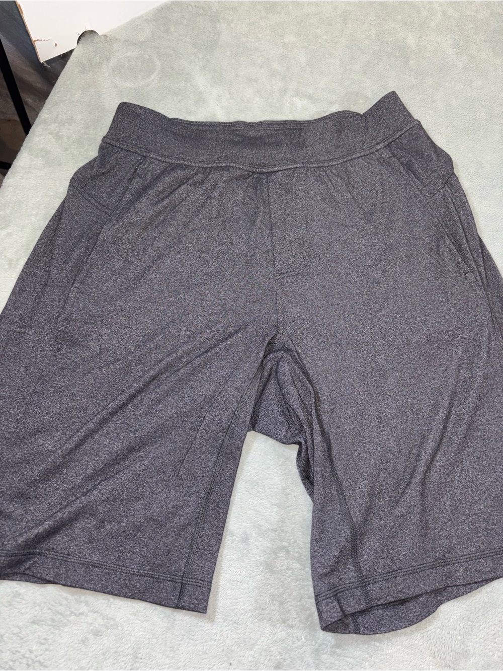 Lululemon Men's Dark Grey Athletic Shorts - Size Medium